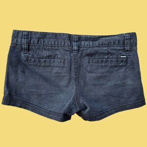 Y2K Hurley Low Rise Black Micro Chino Shorts Size 1 Womens XS